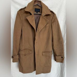 Banana Republic Men's Tan Wool Pea Coat - Size S - Used
